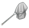 Simms Daymaker Boat Net Short Handle Pewter color