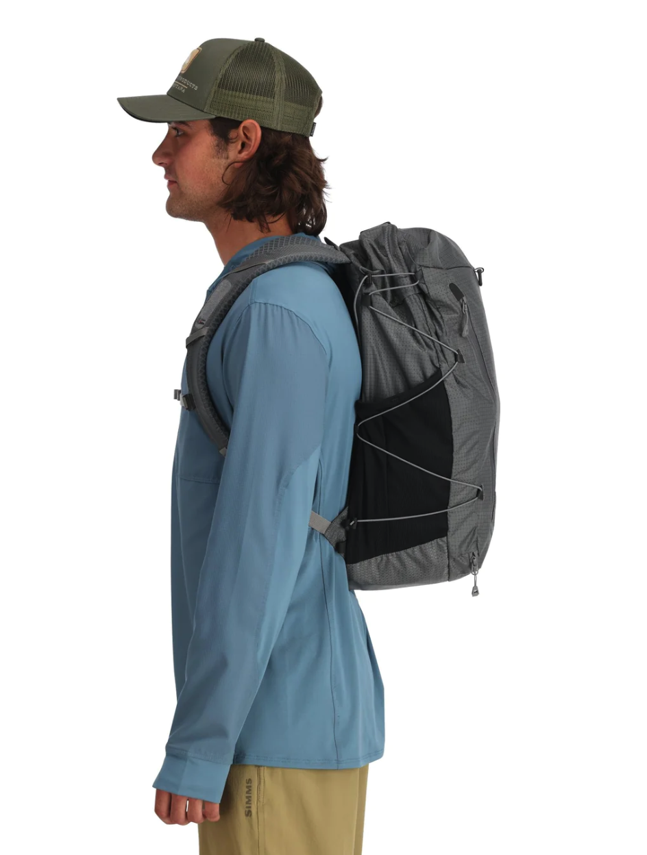 High-performance Flyweight Backpack by Simms for fishing and outdoor travel.