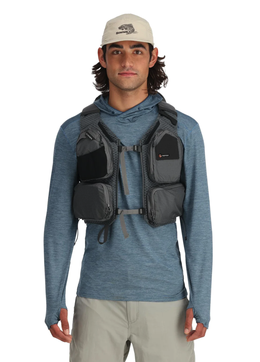 Breathable mesh back panels on Simms Flyweight Vest Pack