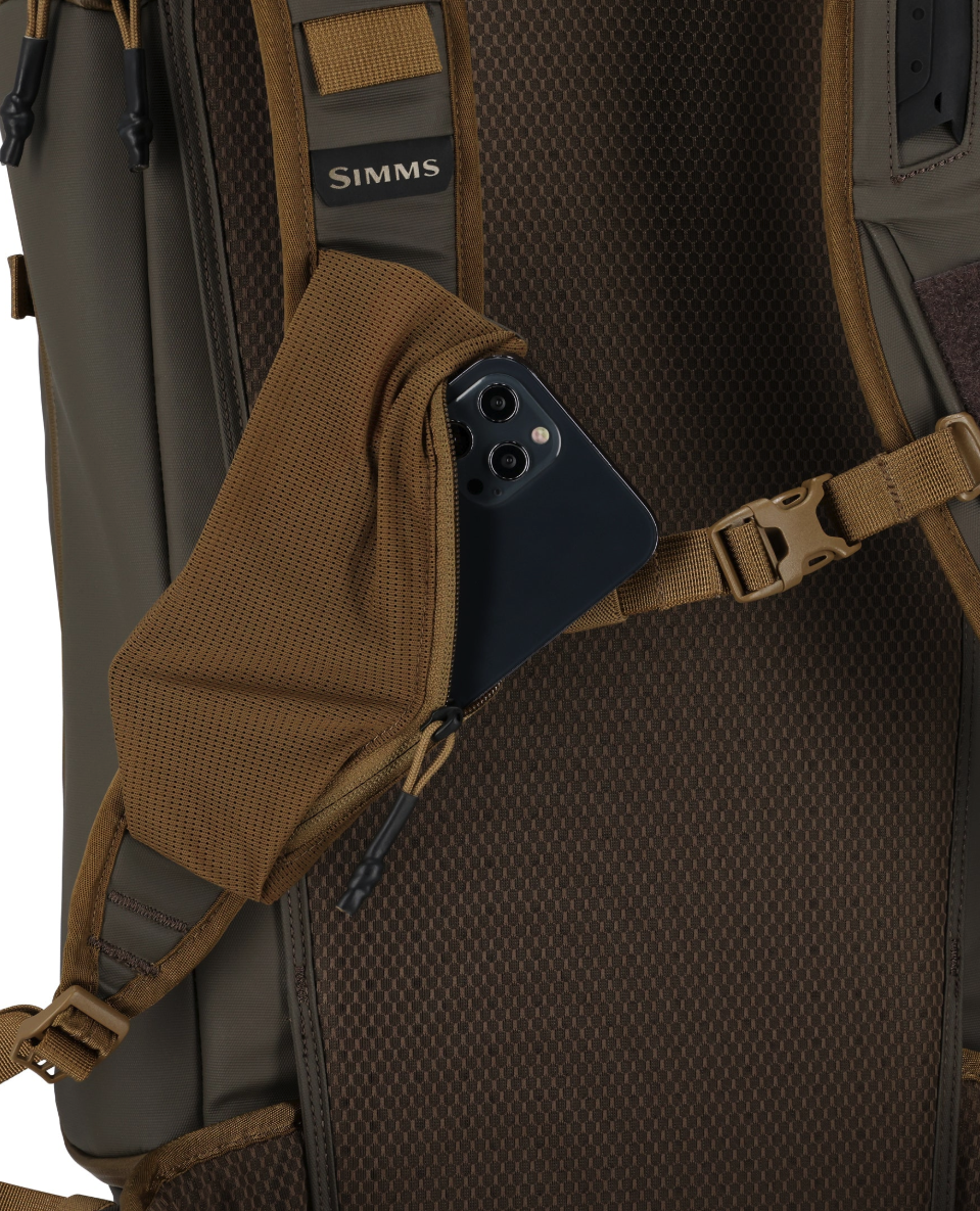 Phone pocket detail of Simms Headwaters Backpack