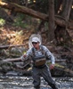 Fly Fisherman fishing while wearing the Simms Headwaters Chest Pack Hickory color.