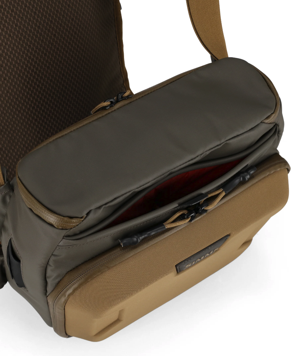 Closed top compartment of Simms Headwaters Chest Pack