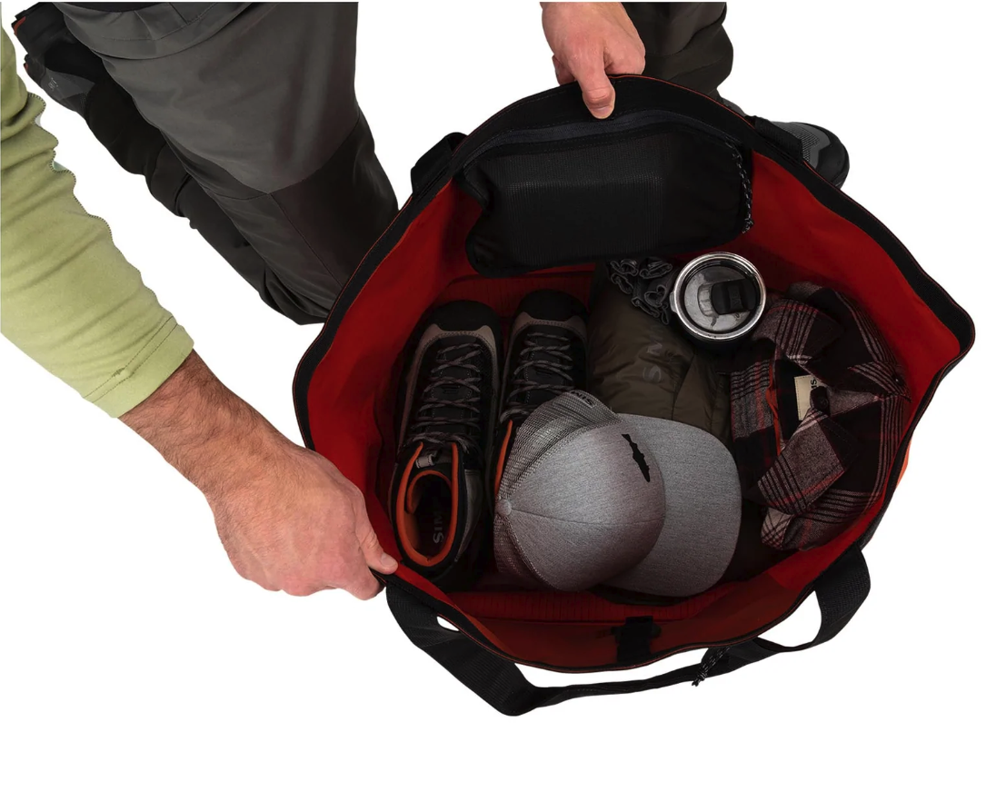 Simms Dry Creek Simple Tote 50L—rugged waterproof tote for anglers.