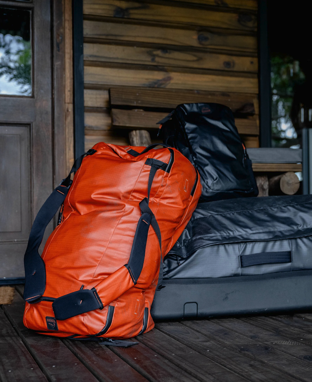 High-capacity Simms Tailwind Duffel Bag with rugged, weather-resistant construction