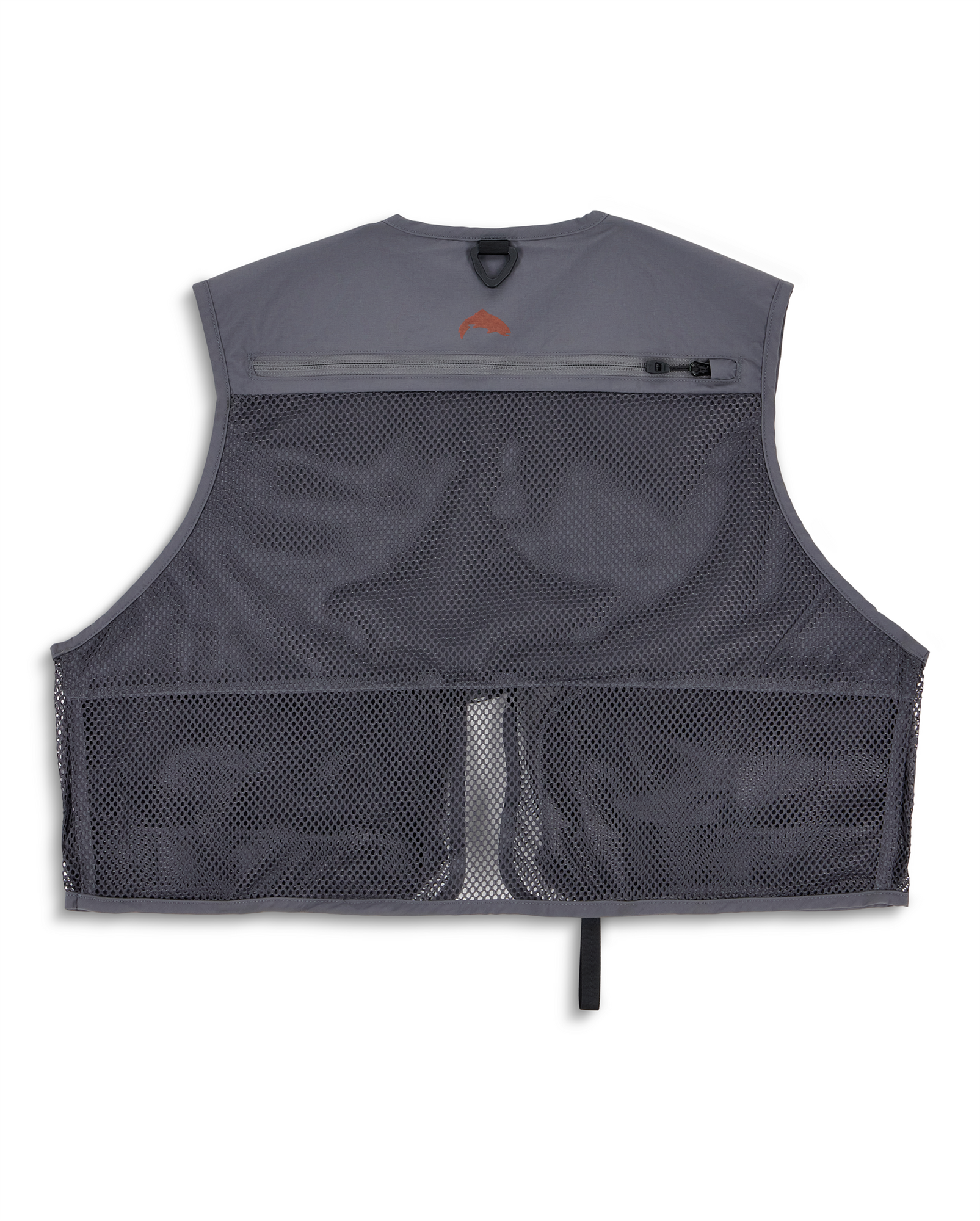 Durable fishing vest with ripstop pockets and ventilation mesh back
