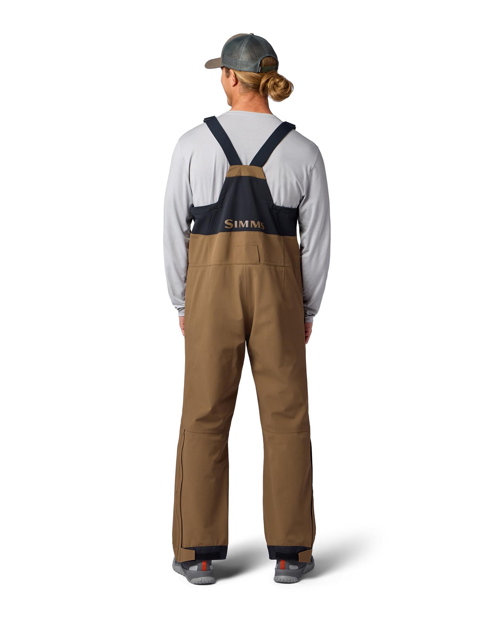 Men’s waterproof fishing overalls back profile breathable stretch construction