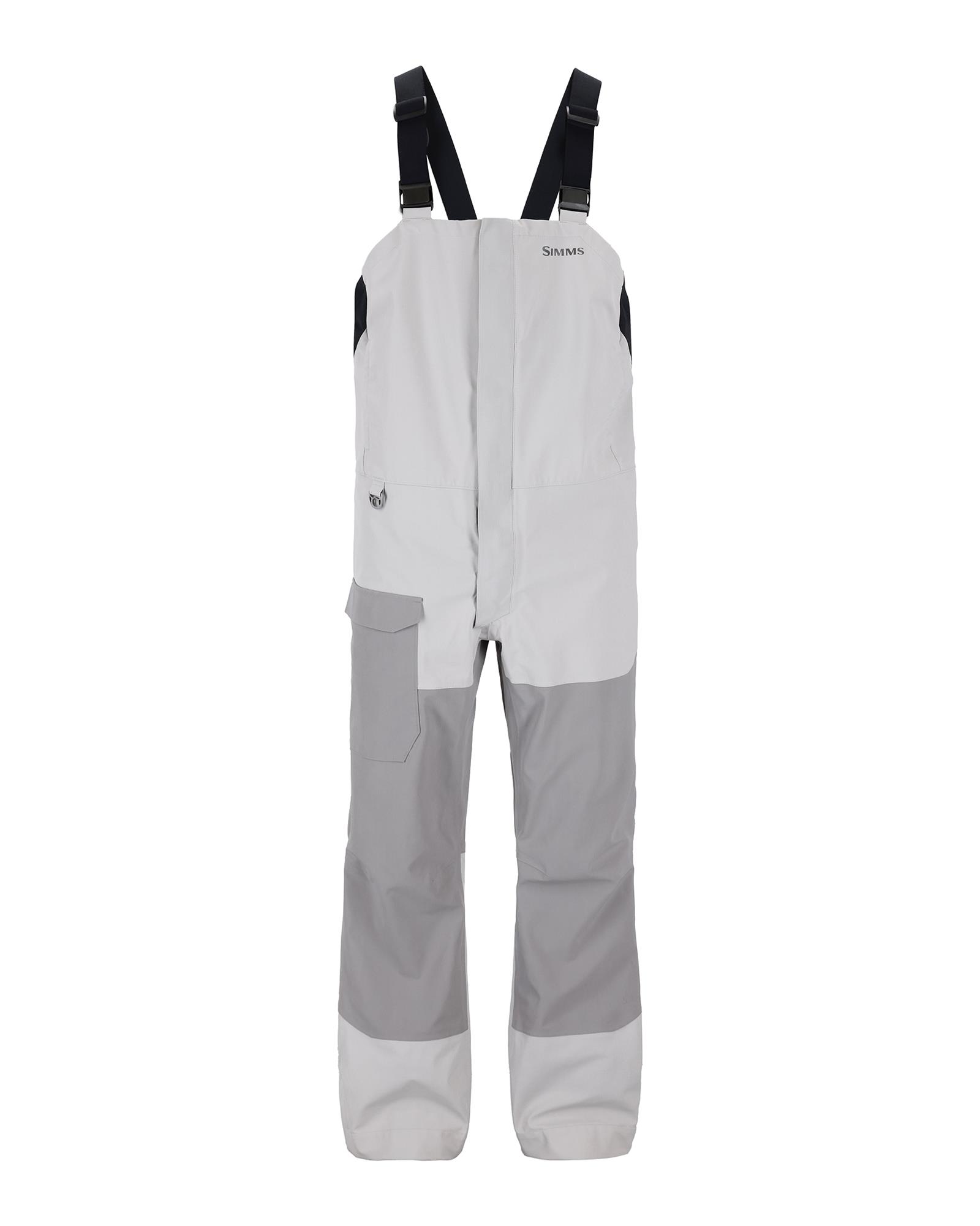 Simms Challenger bibs shale gray waterproof breathable fishing bibs front view