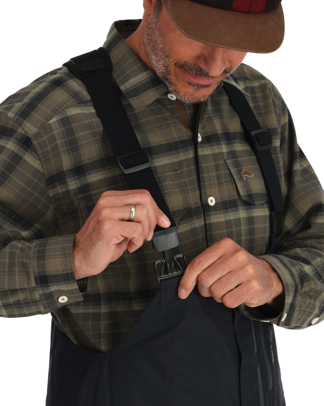 Challenger Bib from Simms offers easy side-zip entry for convenience.