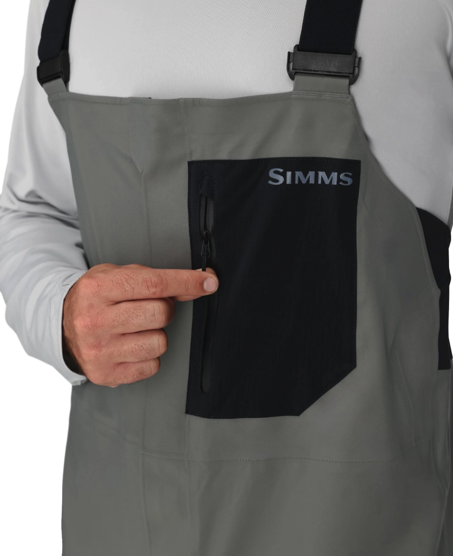 Simms Vapor Elite Bibs front pocket detail