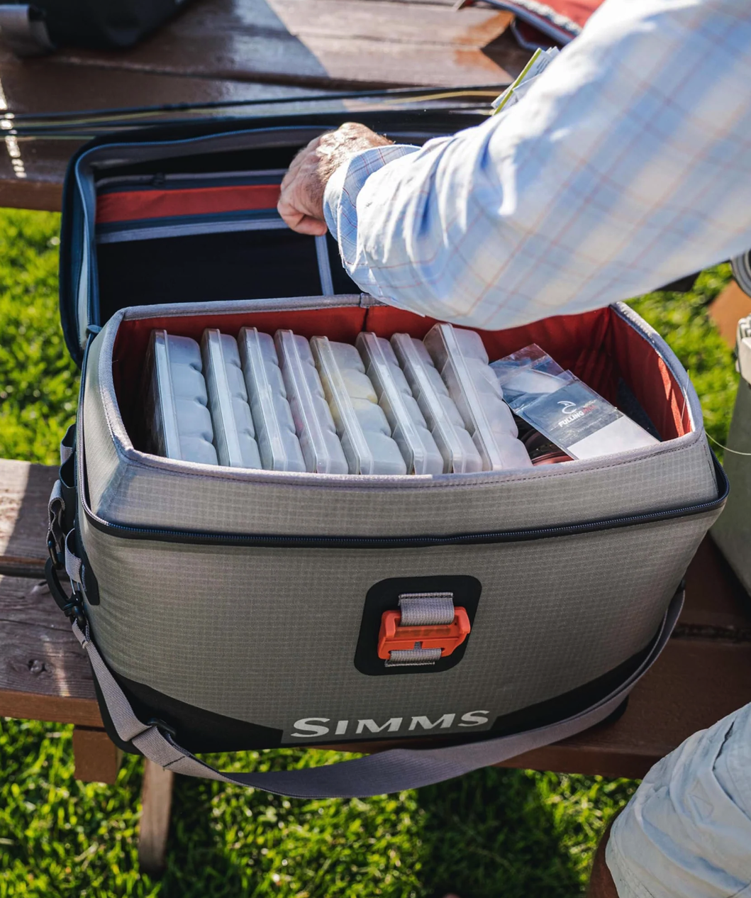Simms Dry Creek Boat Bag 20L for Fishing Trips with Ample Storage Space