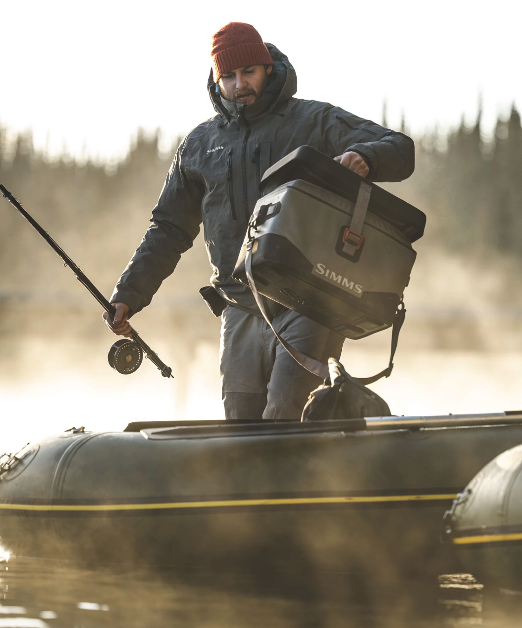 Rugged Simms Dry Creek Boat Bag with Water-Resistant Zippers for Boat Storage