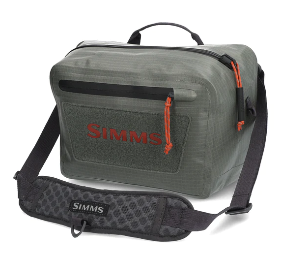 Waterproof Simms Dry Creek Z Hip Pack, ideal for keeping fishing gear dry and secure.