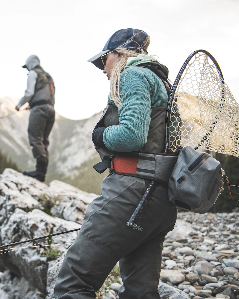 Simms waterproof hip pack, Dry Creek Z for fishing gear protection.