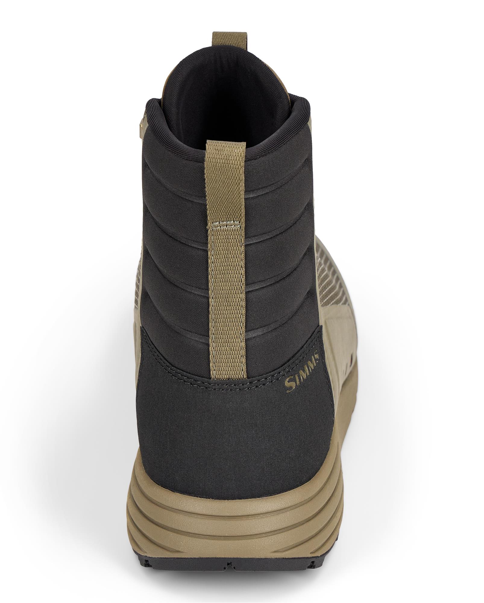 Rear view of Simms Access Wading Boot with padded ankle collar and supportive heel counter