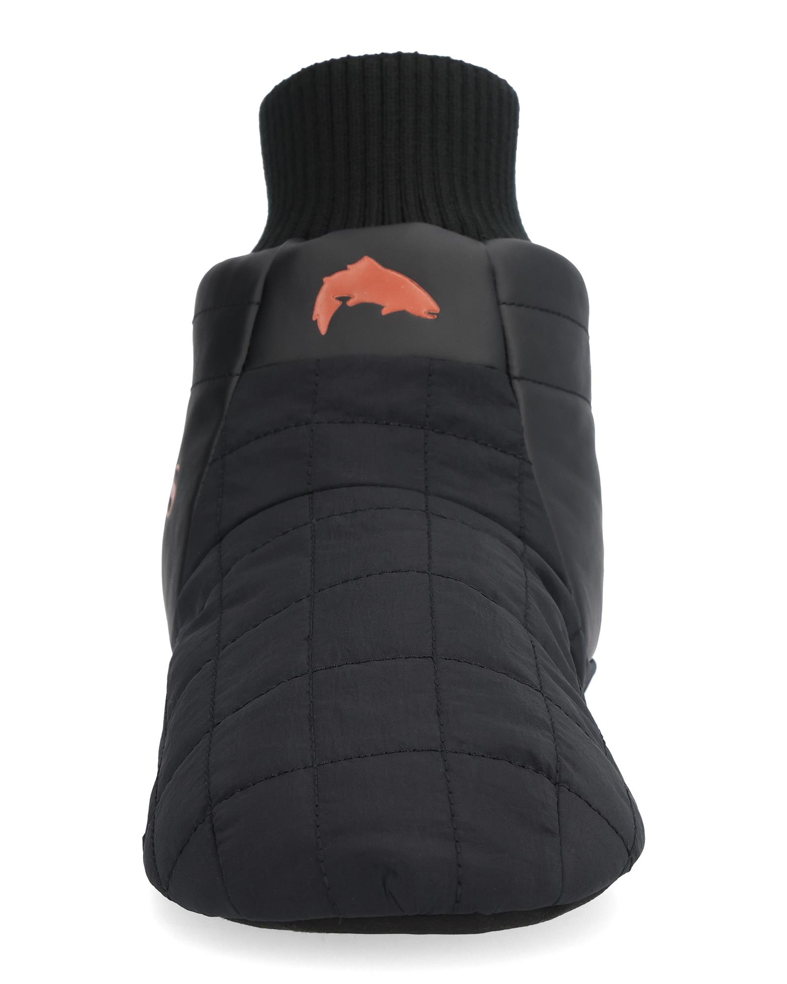 Simms Bulkley insulated wader bootie with orange trout logo and padded toe for cold-weather fishing comfort