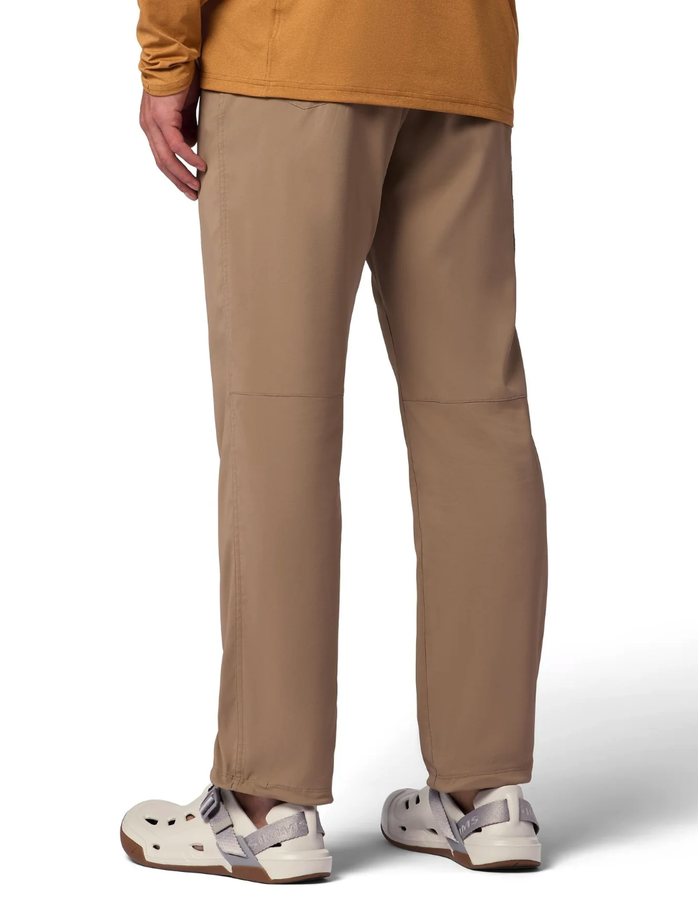 Back of model wearing Simms Drifter Shoe Lunar Gray