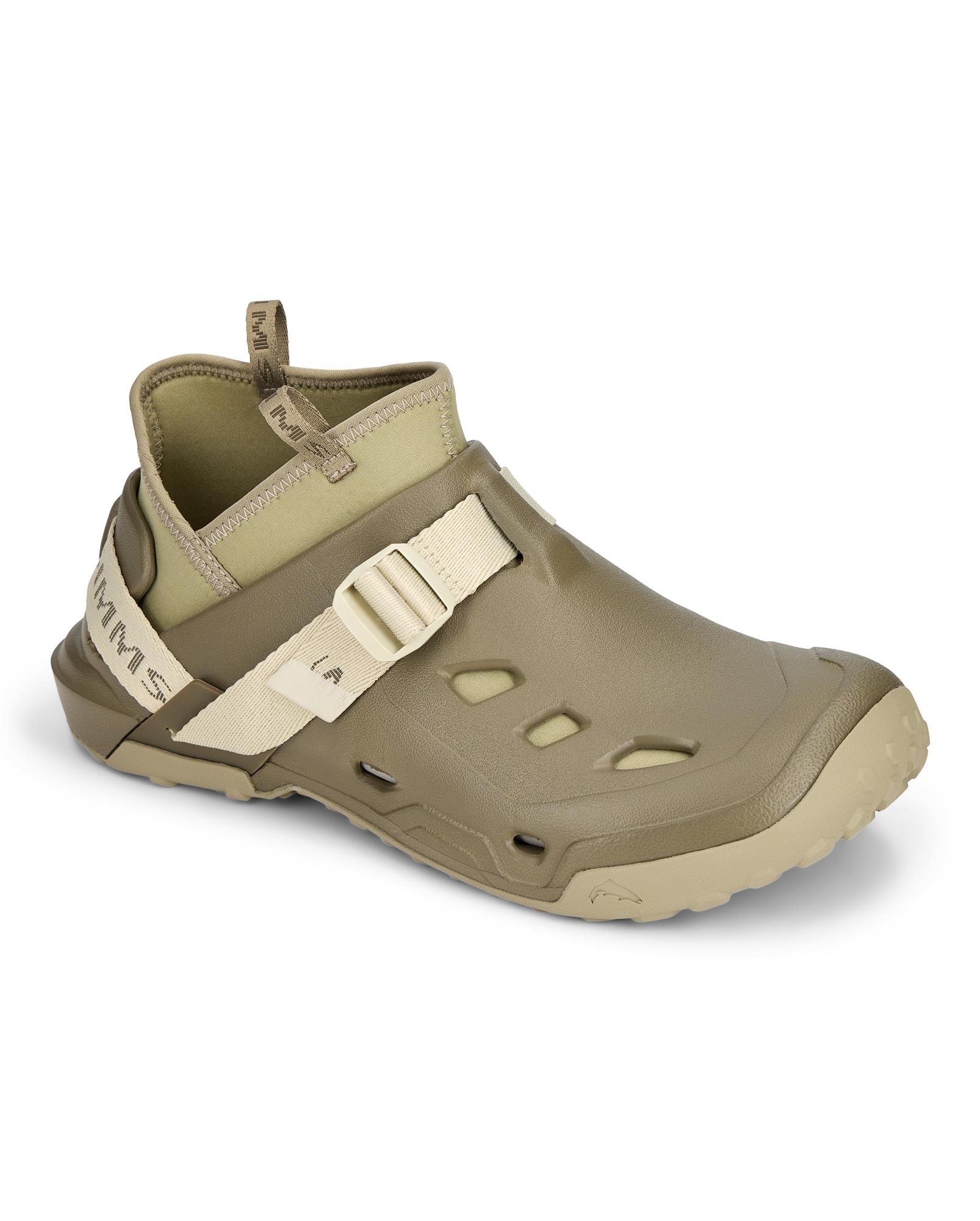 Simms Drifter AT wet wading shoe in Dark Stone color with lightweight EVA upper and gum rubber traction outsole