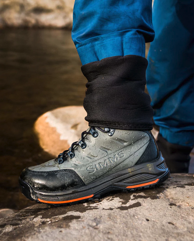 In-stock Simms Freestone Boots with waterproof synthetic leather and toe/heel reinforcement.