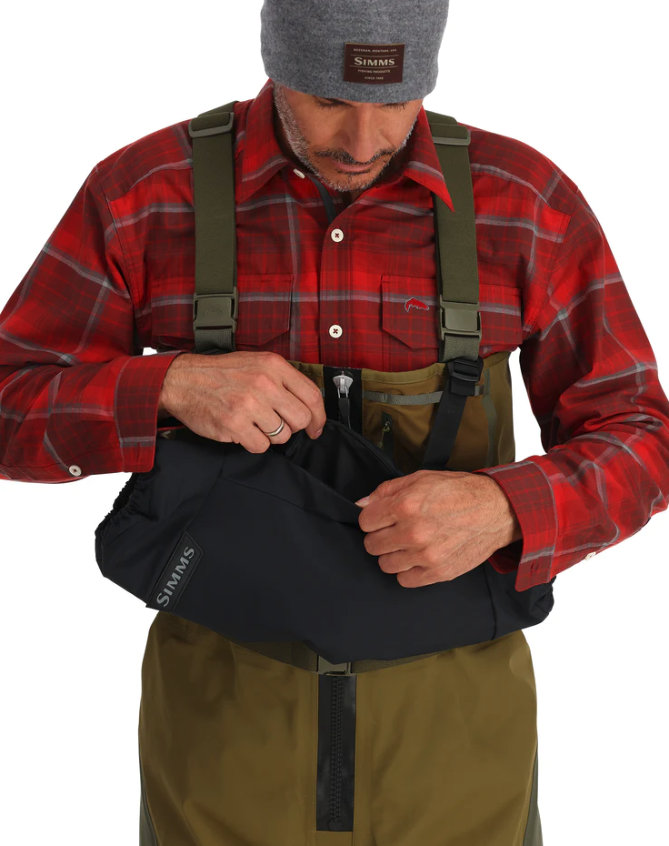 Simms insulated hand warmer for anglers in freezing temperatures.