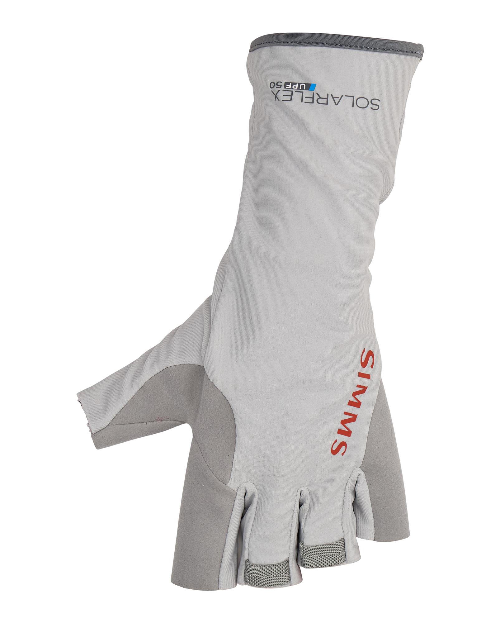 Simms SolarFlex Guide Glove – UPF 50+ fly fishing sun glove, half-finger dexterity, durable design (Overcast)