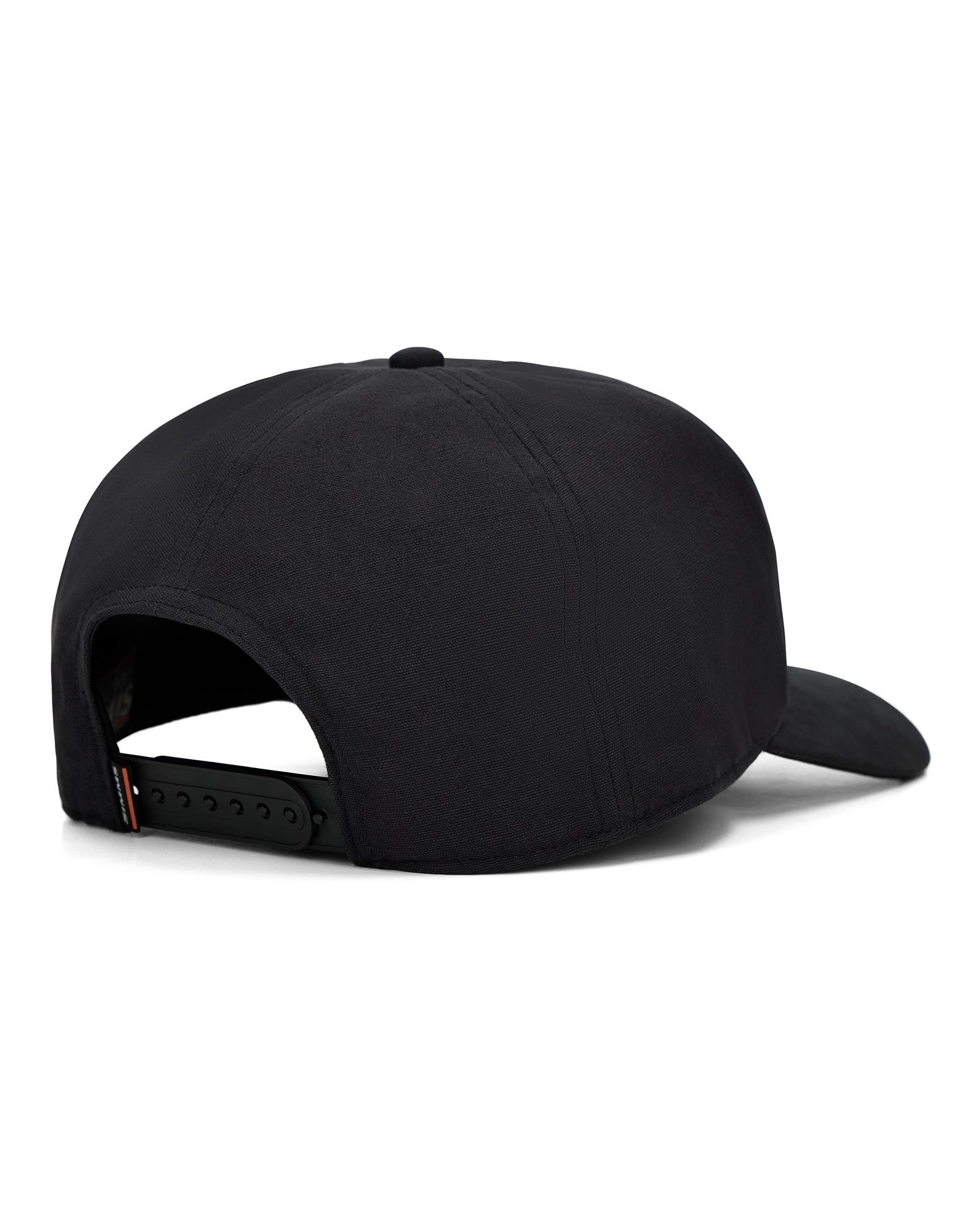 Back view Simms Double Haul Cap black adjustable fly fishing cap