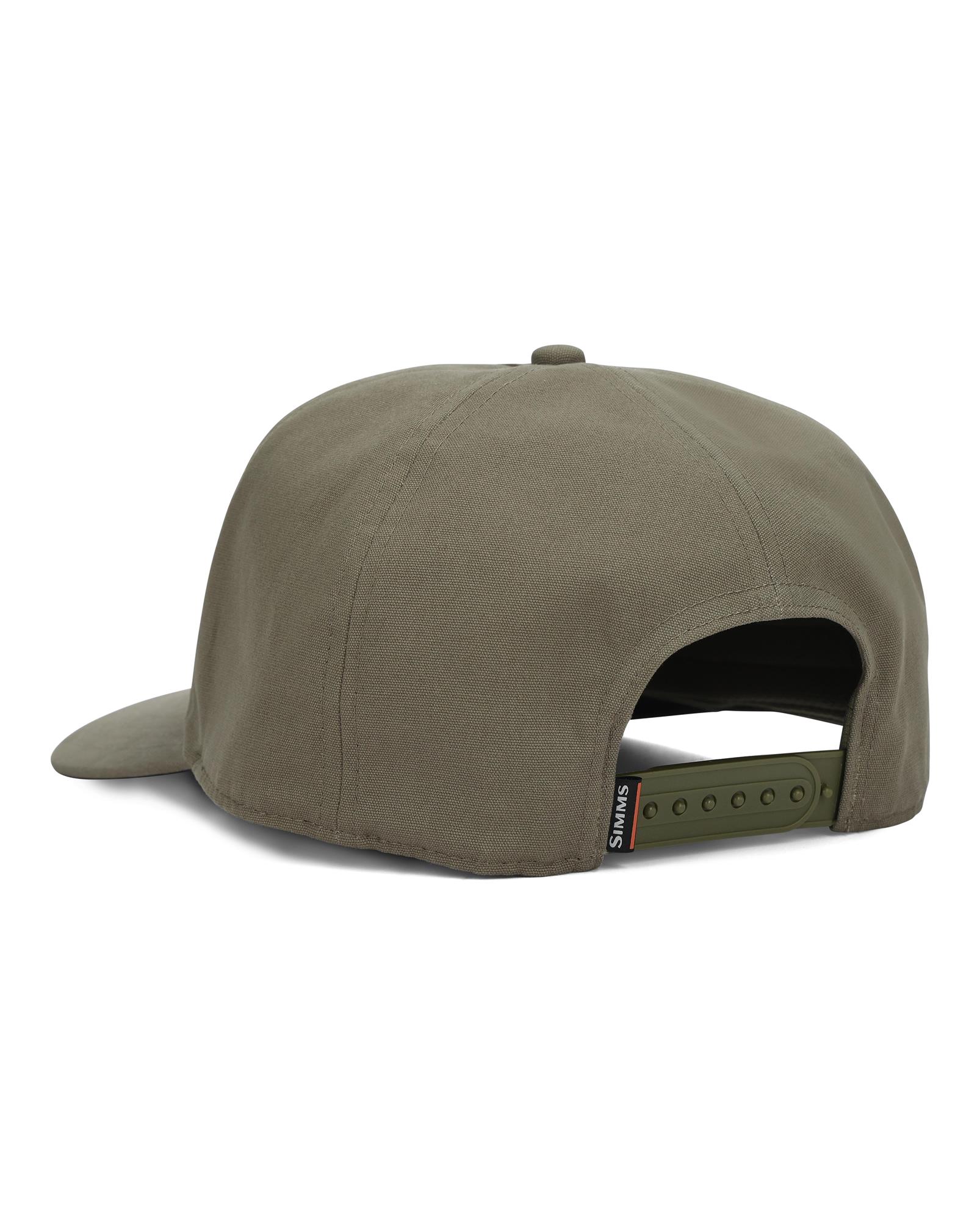 Rear view Simms Double Haul Cap Loden green adjustable snapback fishing hat