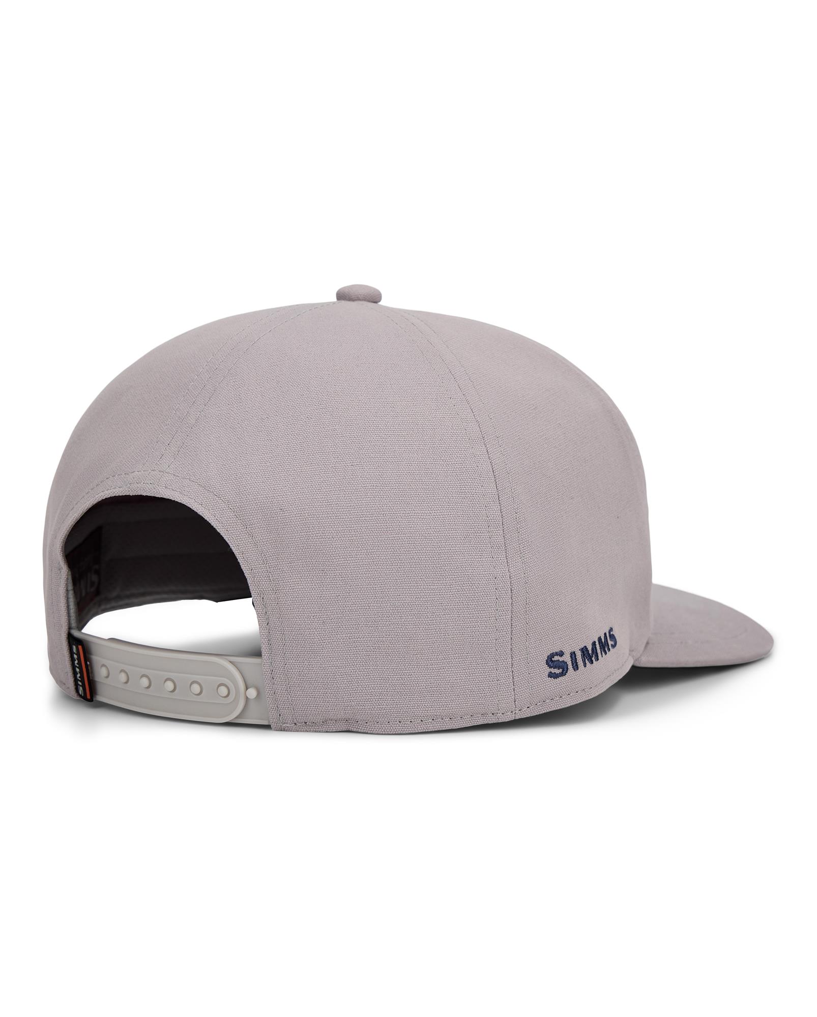 Back view of Simms Double Haul Cap gray fishing cap with adjustable snapback strap
