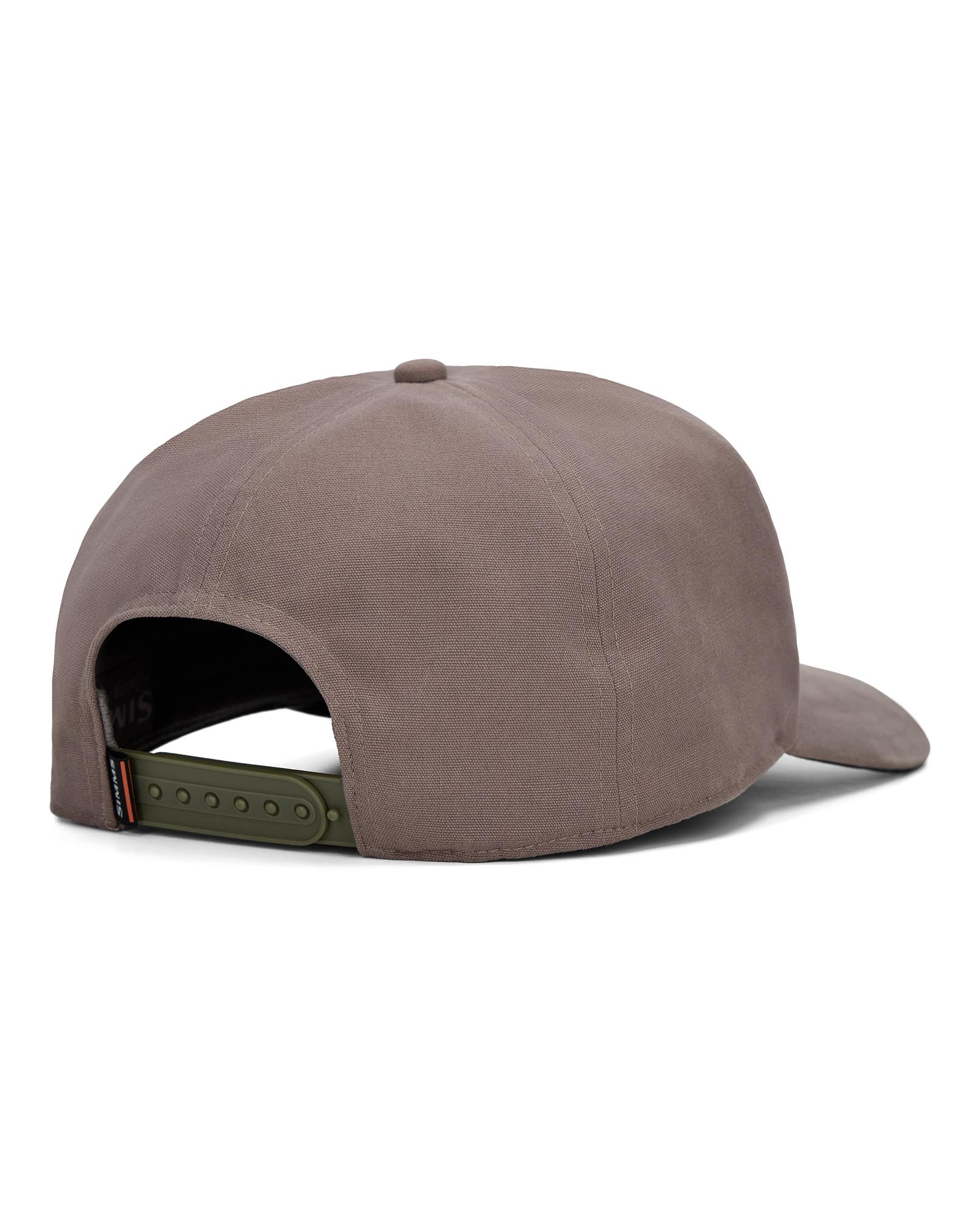 Back view of Simms Double Haul Cap brown outdoor fishing hat snapback closure