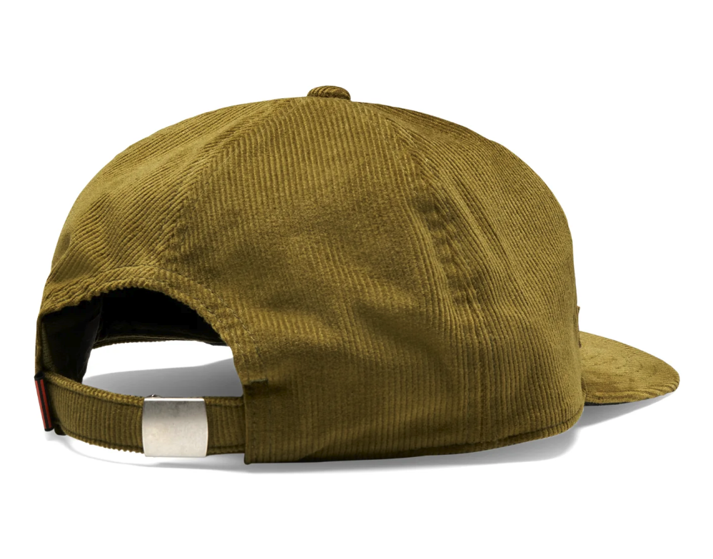 Rear angle view of Simms Double Haul Corduroy Cap Dark Stone color