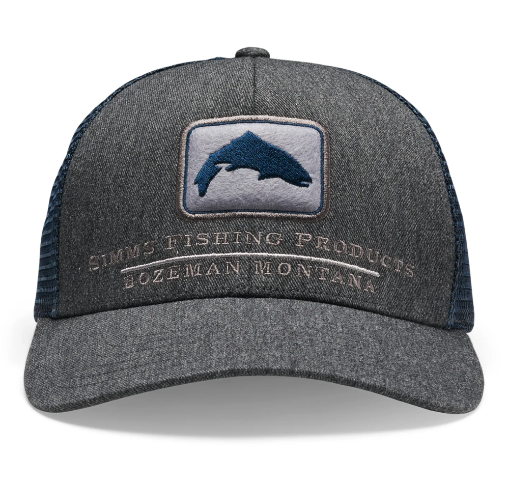 Front of  Simms Double Haul Icon Trucker Hat Tahitian Pearl Heather color