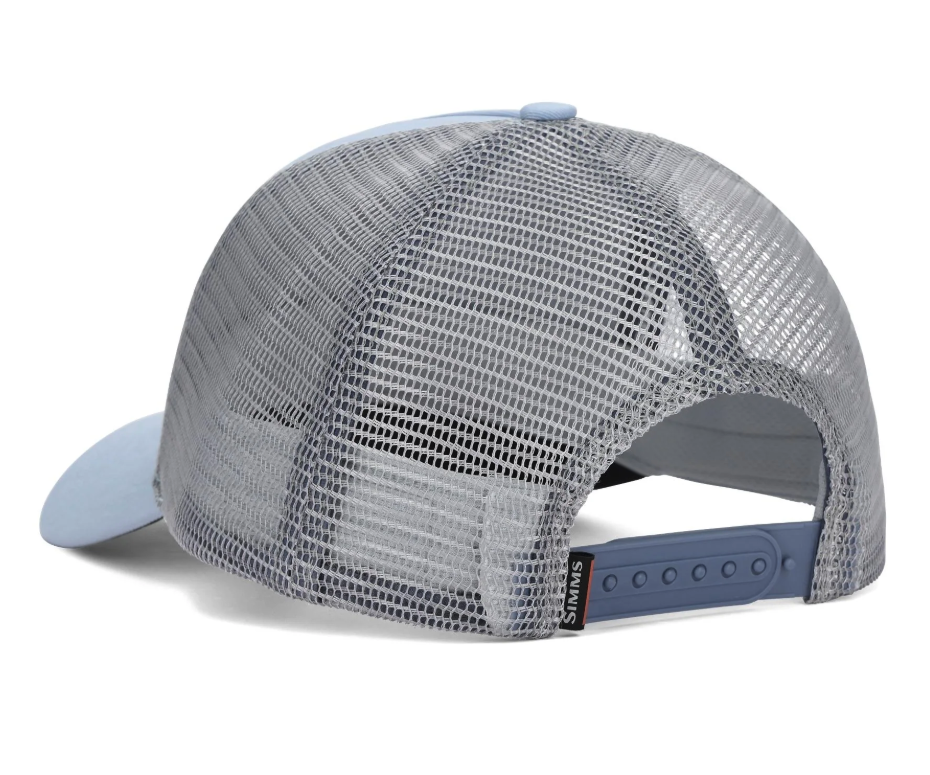 Simms Double Haul Trucker Hat Bimini Blue color back view