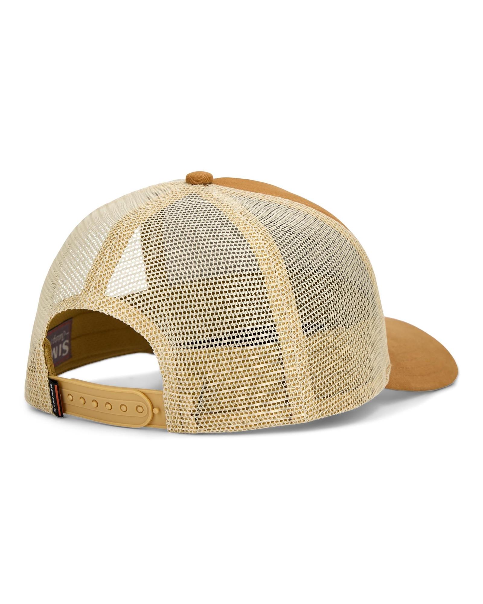 Simms Double Haul Trucker Hat Sepia adjustable mesh back fly fishing hat rear view