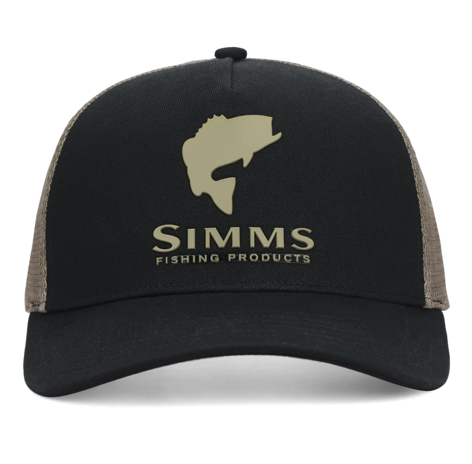 Simms Double Haul Trucker Hat Stone Black color