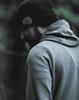 Man in hoody wearing  Simms Everyday Waffle Knit Beanie