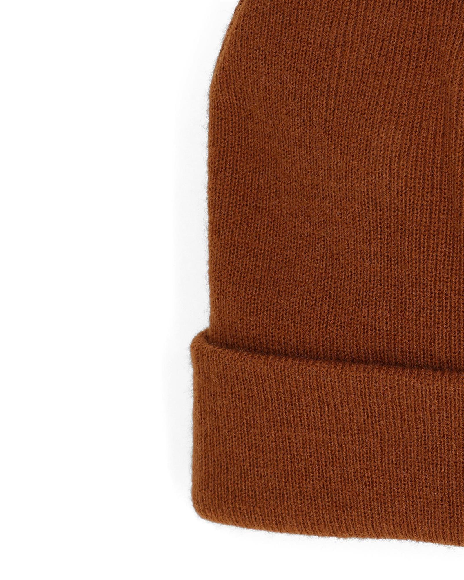 Simms Everyday Watchcap Stonefly close-up of soft double-knit acrylic fabric and cuffed winter fishing beanie