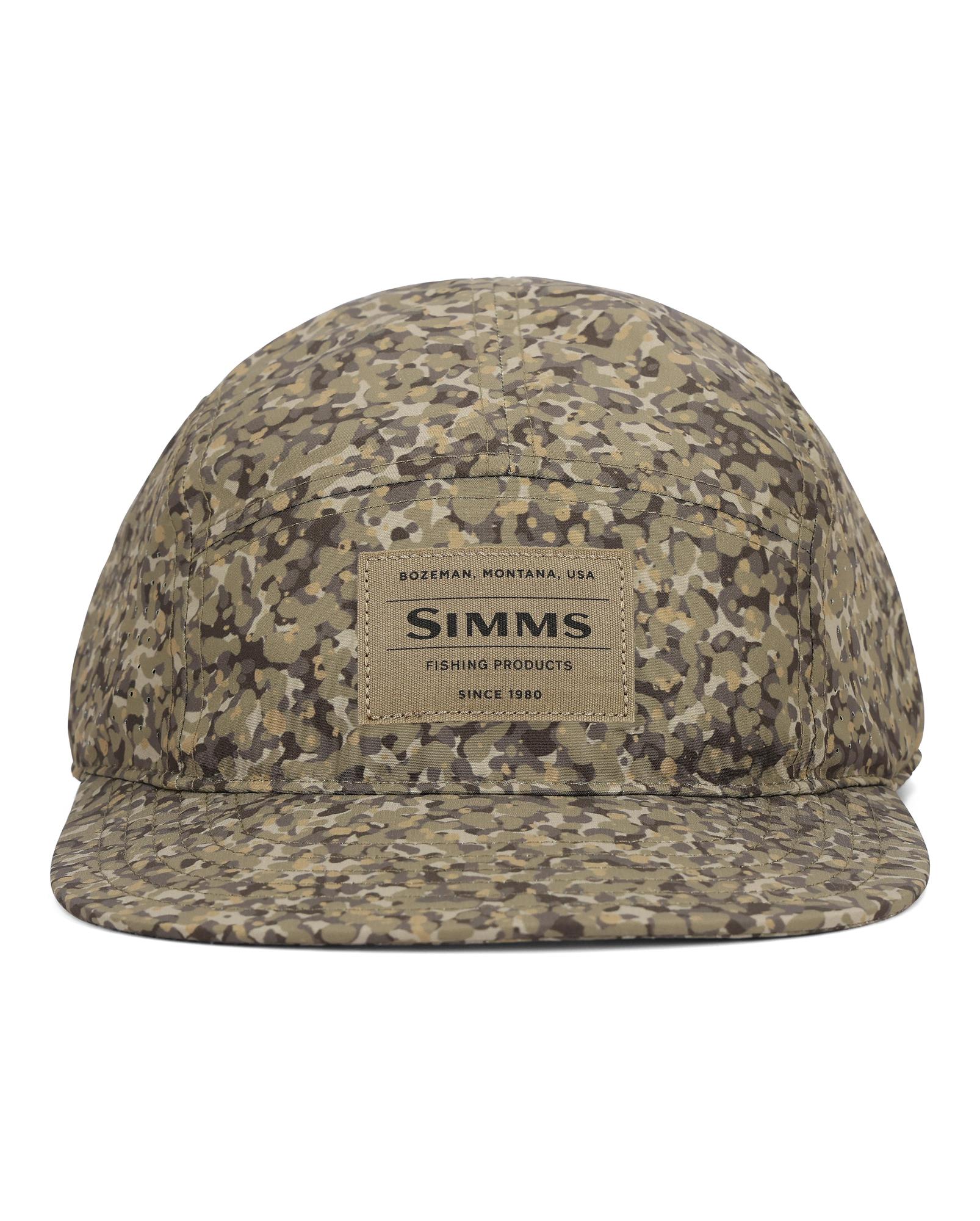 Simms Single Haul Pack Cap Pebble Stone camo breathable outdoor fishing hat with crushable EVA brim