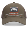 New Simms fishing trout icon trucker hat colors online.