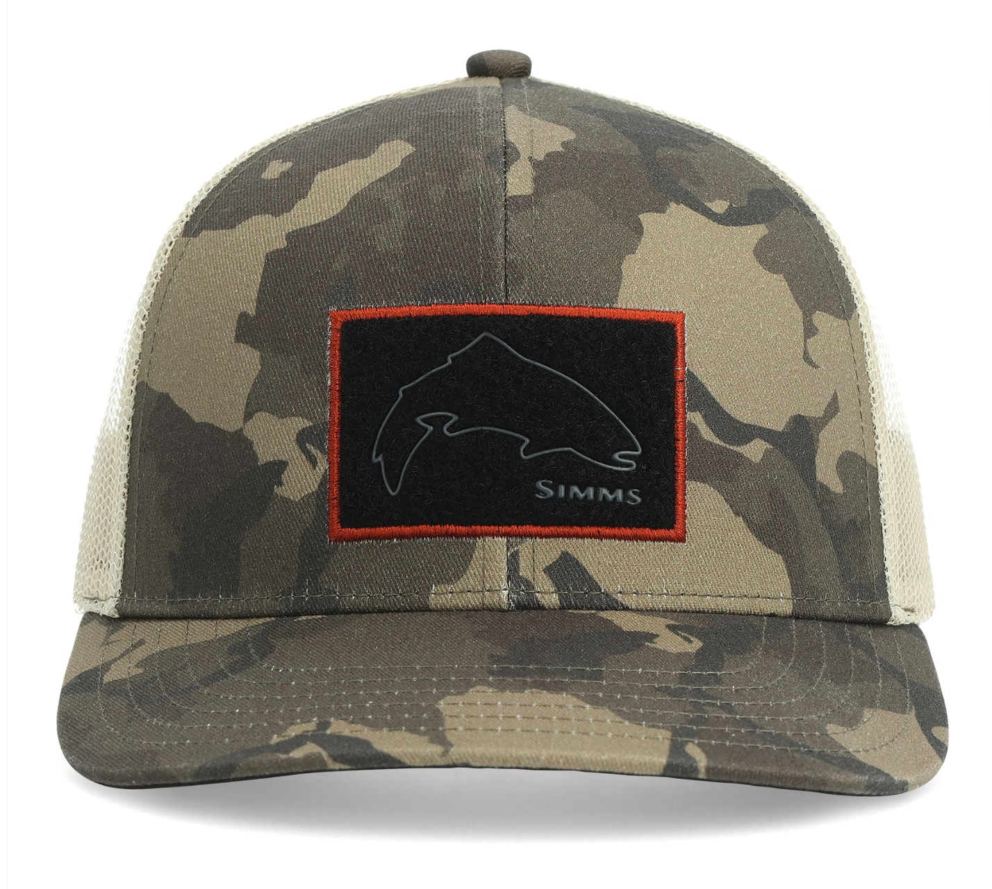 Simms Wader Maker Mid Crown Trucker Cap Regiment Camo Olive Drab