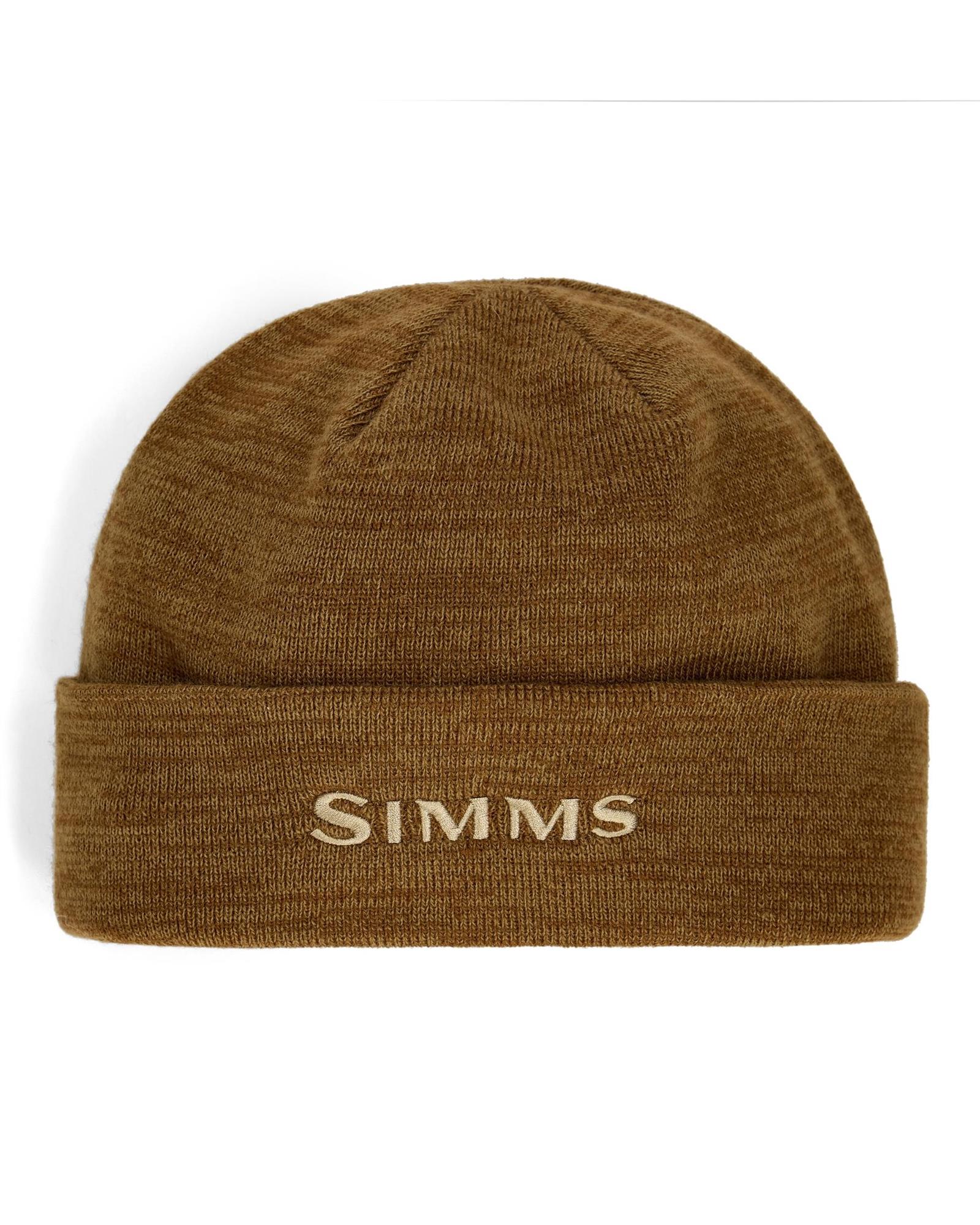 Simms WINDSTOPPER Beanie Cobia Heather windproof cold-weather fishing hat with GORE-TEX liner and Simms logo
