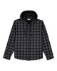 Men’s heavyweight flannel hoodie jacket in black check pattern