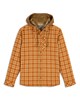 Outdoor hooded shacket in Stonefly check pattern by Simms