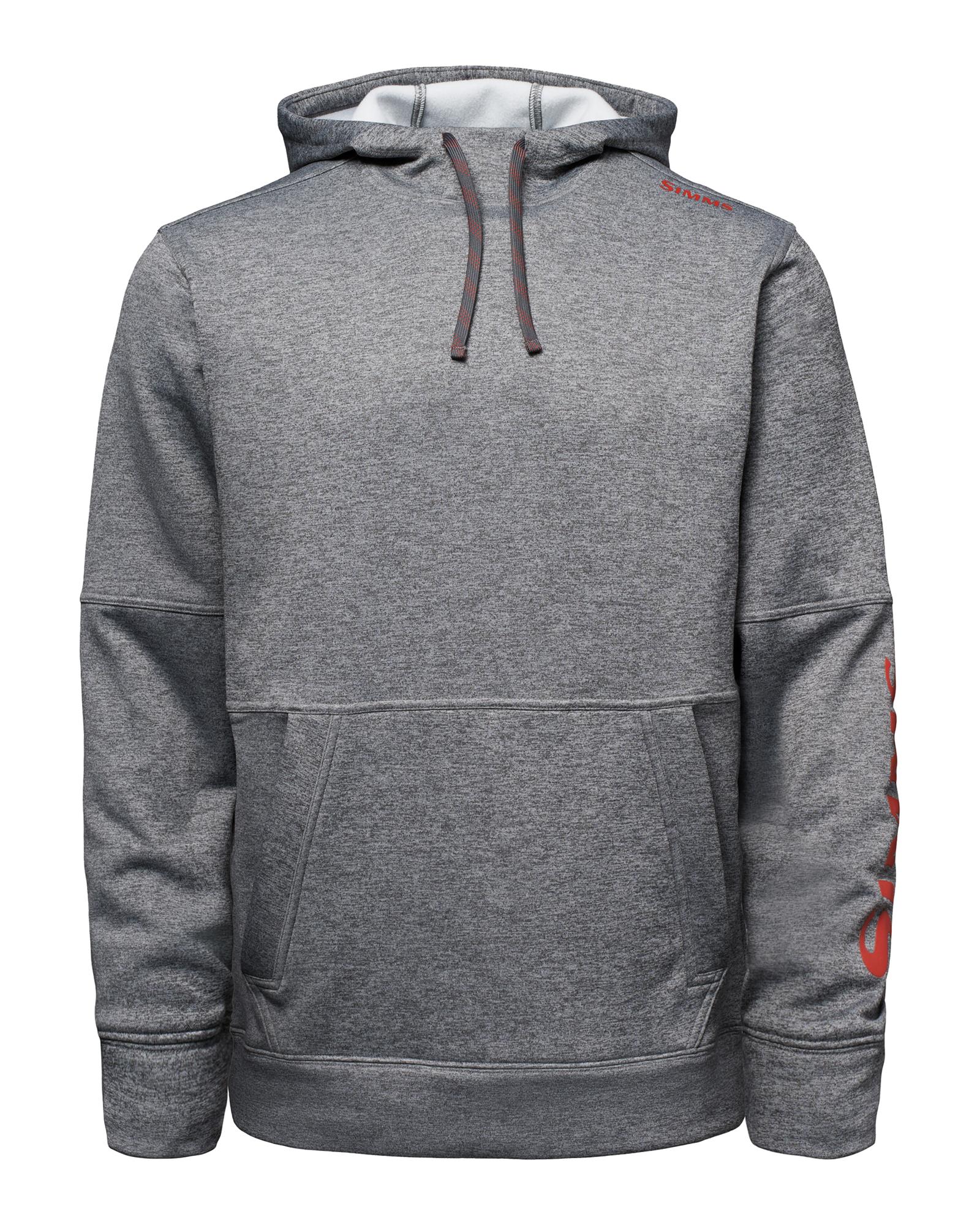 Men’s Simms Challenger fleece camping hoodie in Tahitian Pearl with a three-panel hood and low-profile cuffs