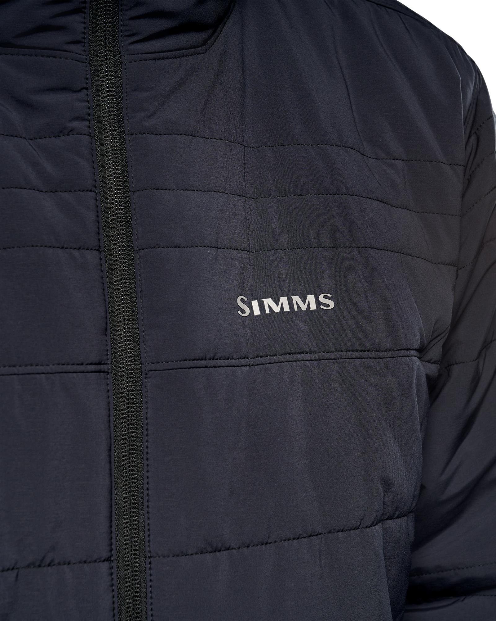 Simms Fall Run insulated fishing hoody matte face fabric and quilted insulation detail