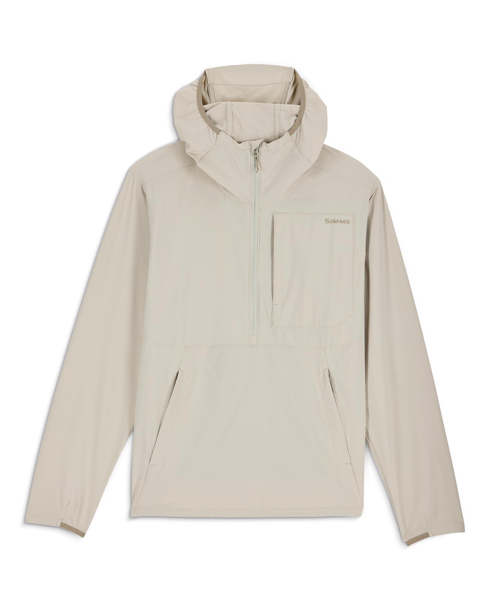 Simms Rogue Flex Half-Zip Pullover in Burnished Clay, stretch softshell fishing pullover with DWR