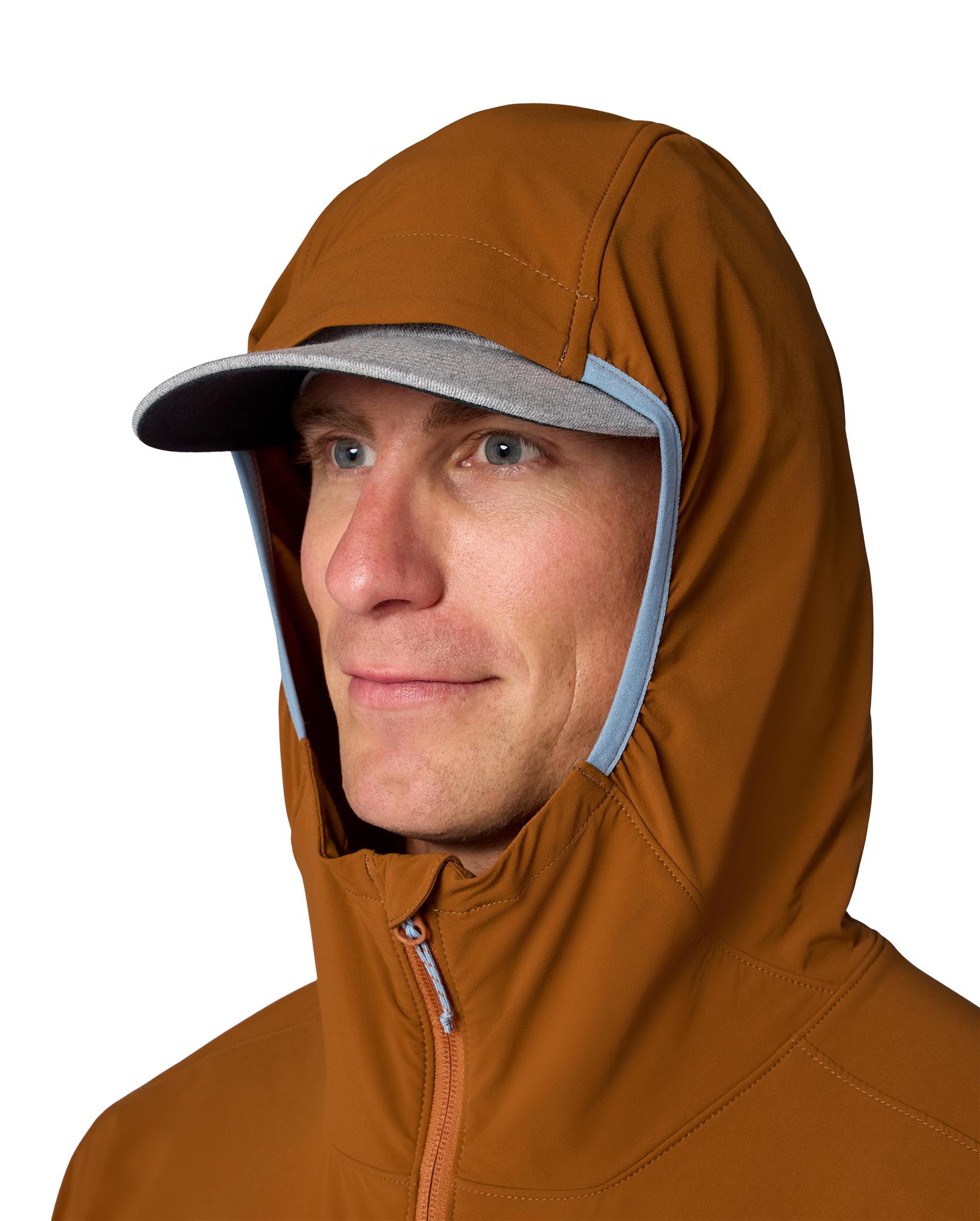 Simms Rogue Flex 3-panel hood with brim, snug-fitting weather protection for fishing and boating