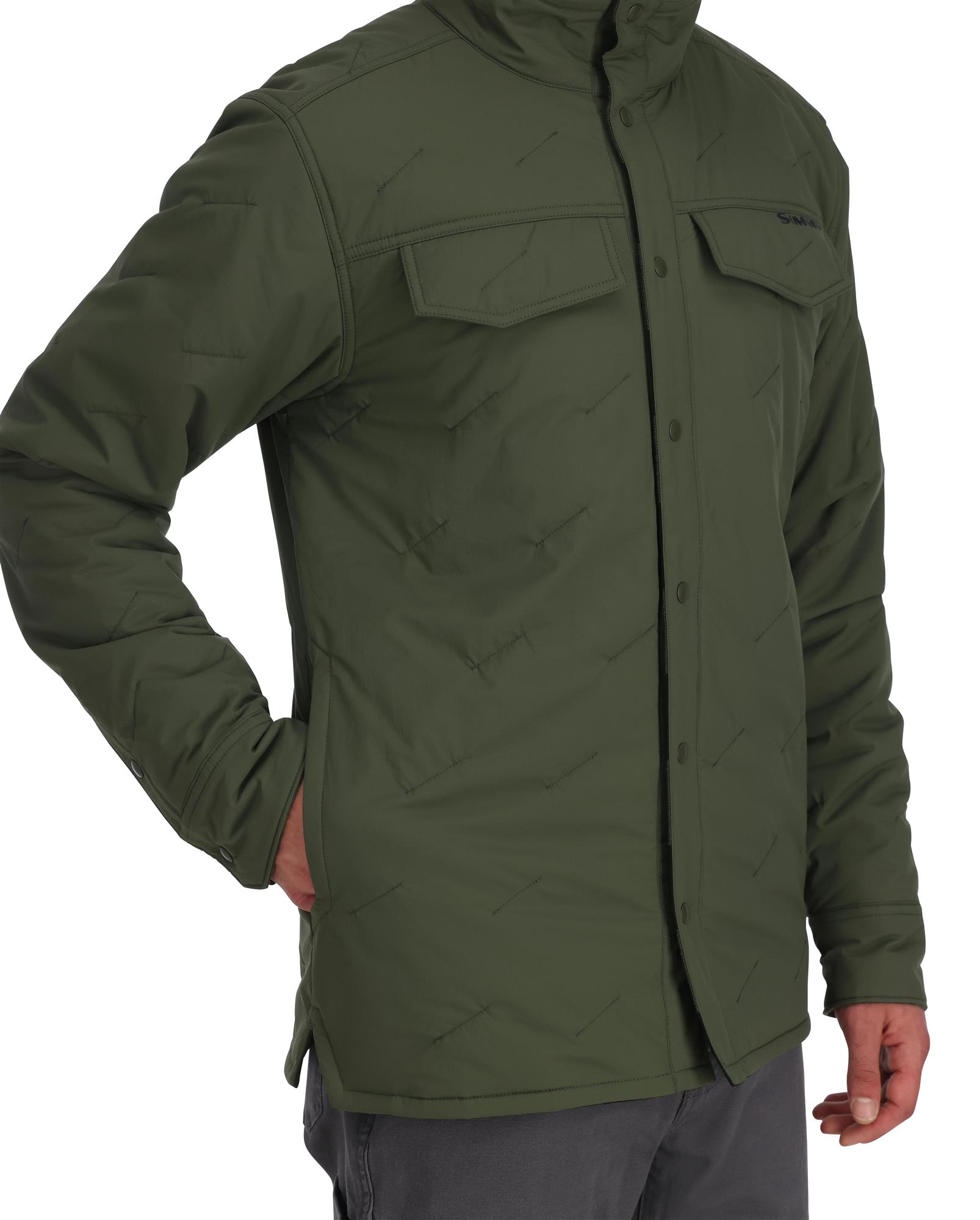 Simms Bristol Reversible Jacket side view quilted jacket with hand warmer pocket
