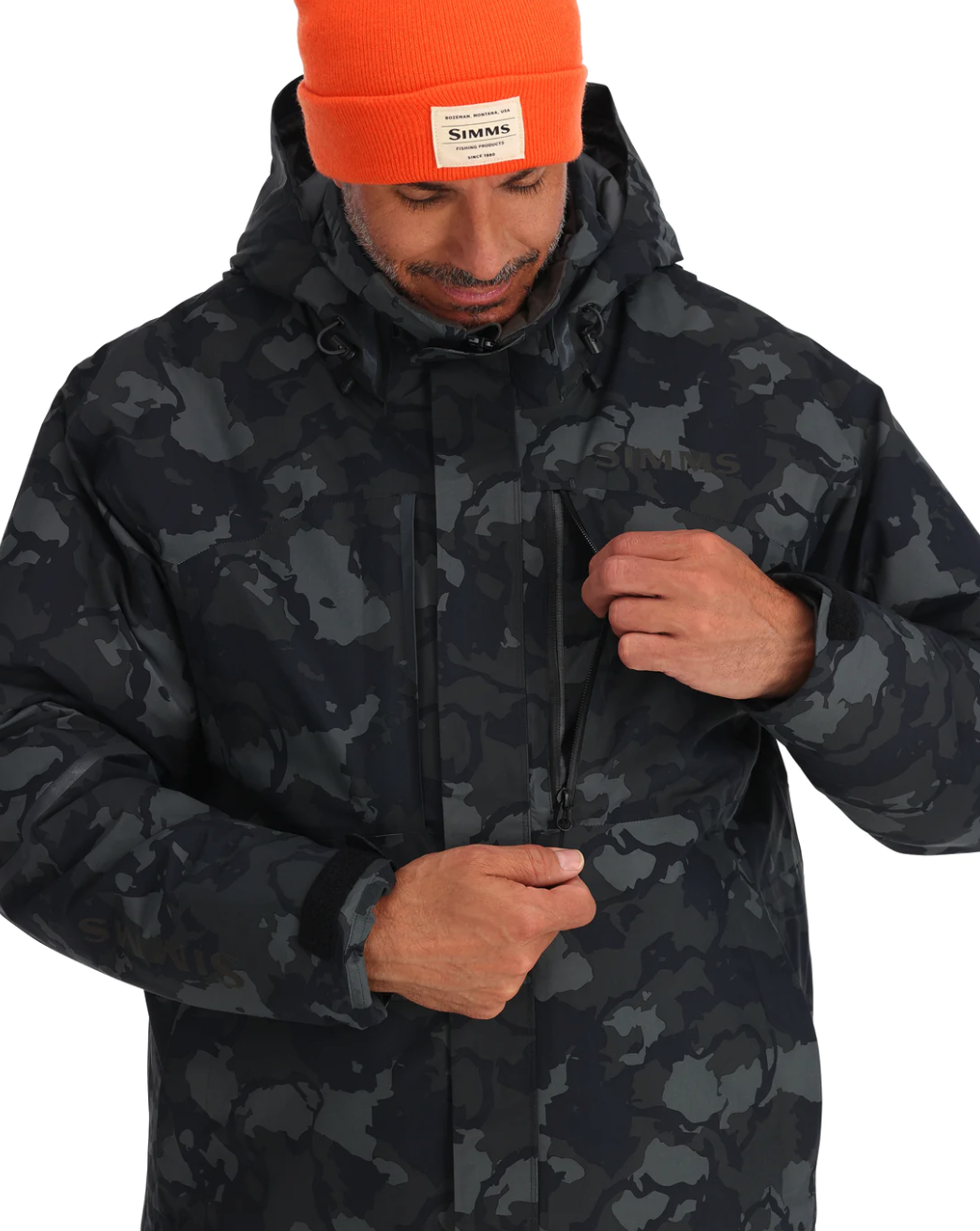 Simms Challenger Insulated Fishing Jacket for warmth and protection in cold weather.