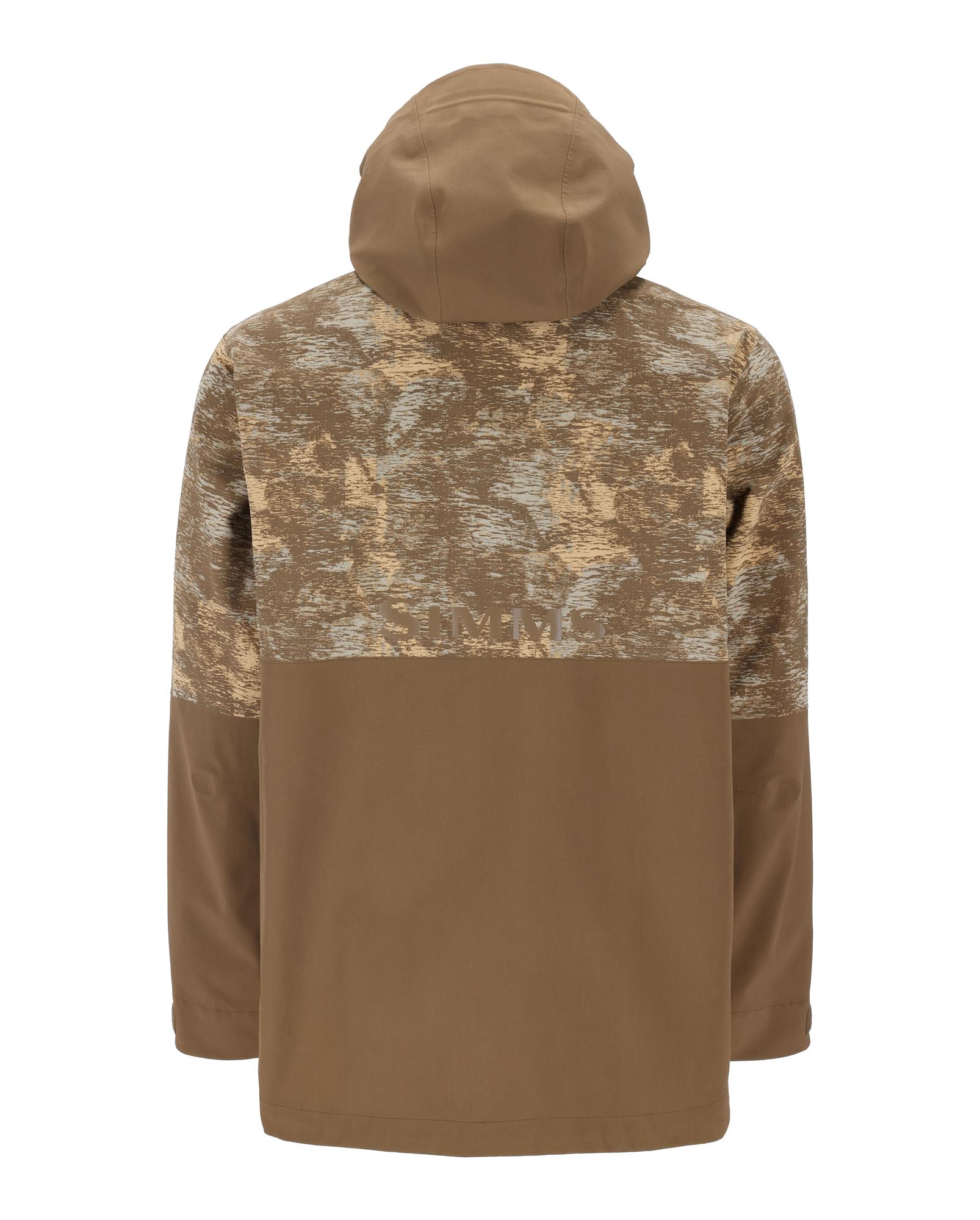 Simms Challenger Jacket Windy Jasper camo waterproof breathable fishing rain jacket back view