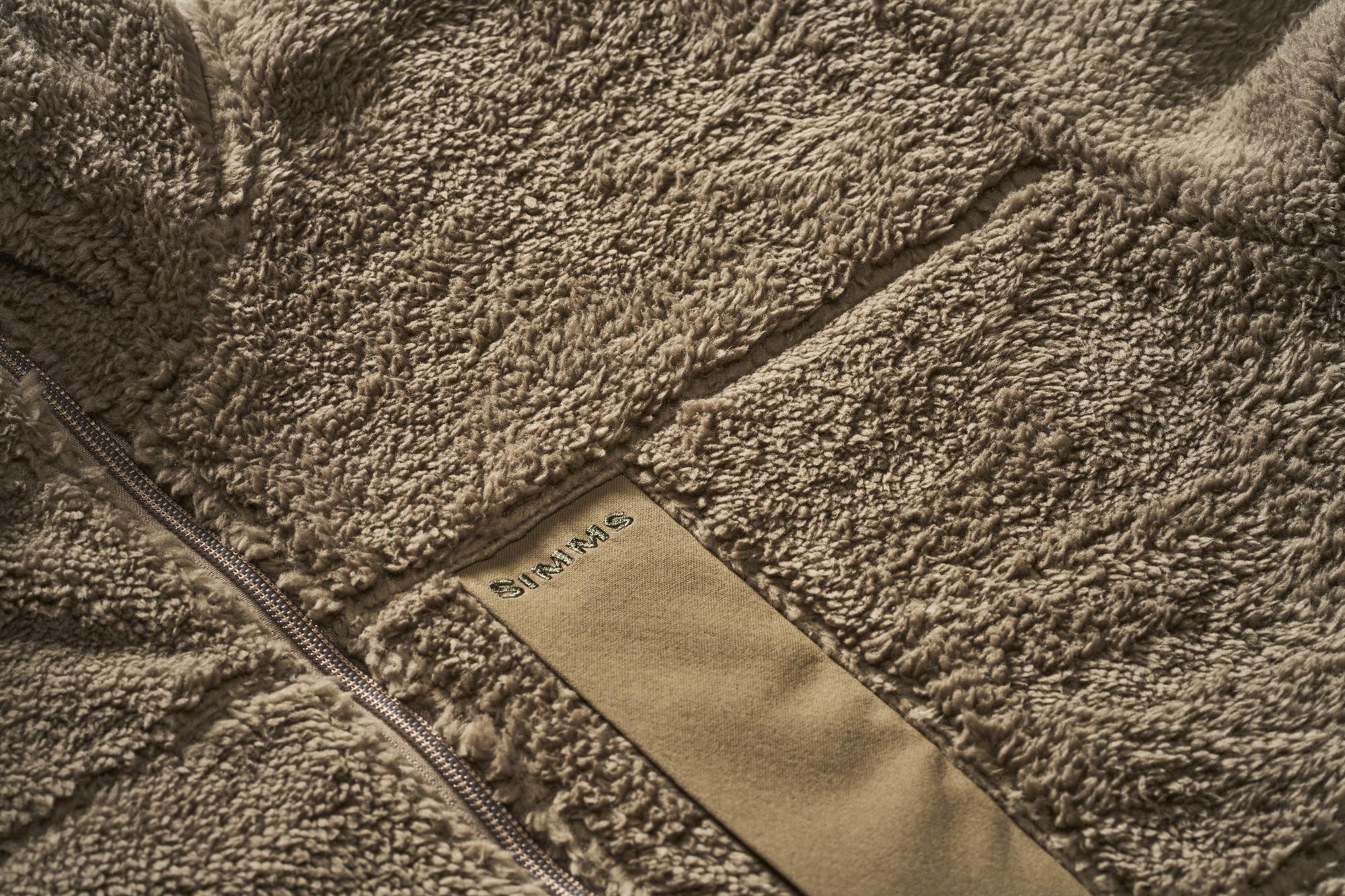 Up close of fleece fabric used with Simms Coldweather Fleece