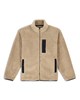 Stone color Simms Coldweather Fleece front view with zippered chest and hand pockets